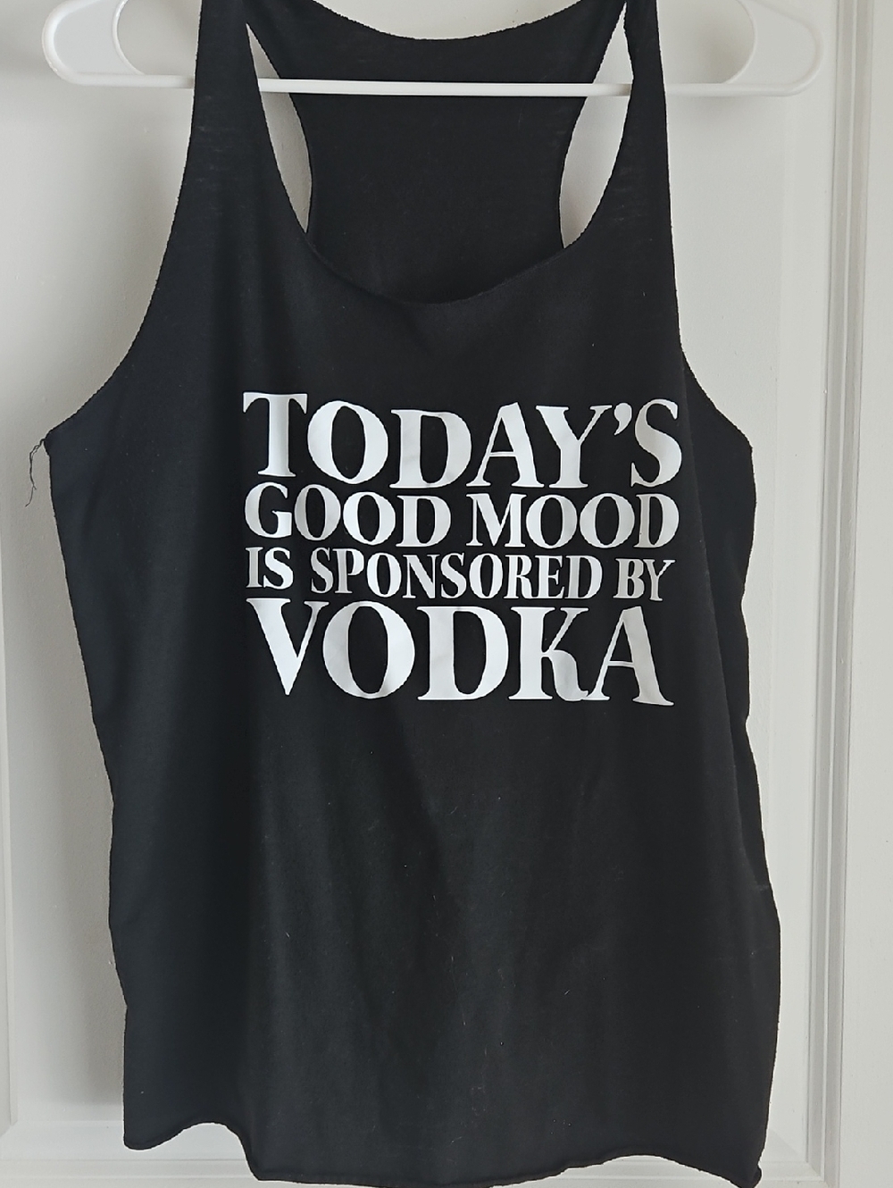 Black Graphic Tank Top - "Today's Good Mood Is Sponsored By Vodka"